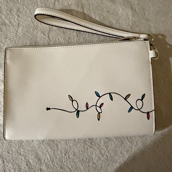 Kate Spade New York Claude Dachshund Dog Festive Zip Wristlet - Picture 2 of 4